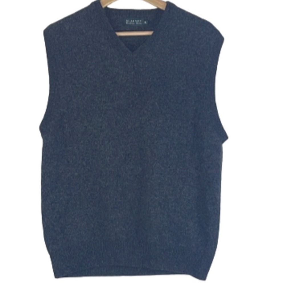 BLARNEY WOOLEN MILLS 100% LAMBSWOOL GRAY MEN'S KNIT VEST‎ SIZE XL